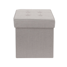 Pouf Capitone Desarmable Beige Tela
