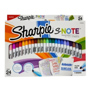 Marcadores De Texto Sharpie Note Biselado Al Agua X24