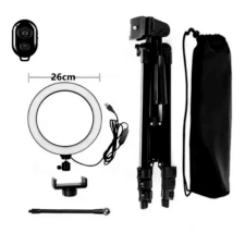 Trípode Selfie C/ Aro Led 26cm + Control Bt - Celular Import