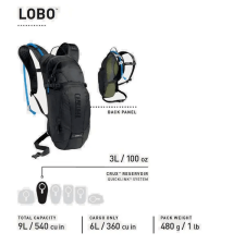 Mochila De Hidratación Cambelbak Lobo Color Negro 3 Litros
