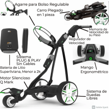 Kaddygolf Hill Billy Uk Carro Eléctrico Golf Bat Litio