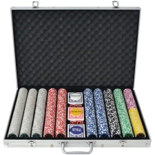 Poker Game with Suitcase and 1000 Laser Layers Aluminium Set of Poker