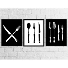Set De 3 Cuadros Modernos Am/pm Para Decorar Cocina