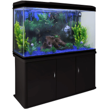 MonsterShop - Acuario 300 litros con Mueble Negro y Grava Azul 143cm x 120cm x 39cm