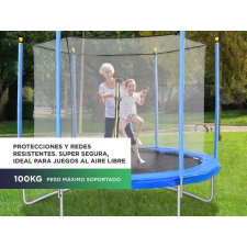 Cama Elástica Gadnic T8FT 2,44 mts con Red de Seguridad Reforzada Hasta 100kg