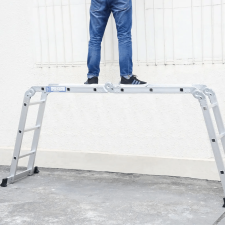 Escalera Aluminio Articulada Plegab 4.45m 4x4 Plataforma Kit