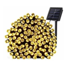 Guirnalda Luz 200 Led Solar 20m Exterior Iluminacion Calida